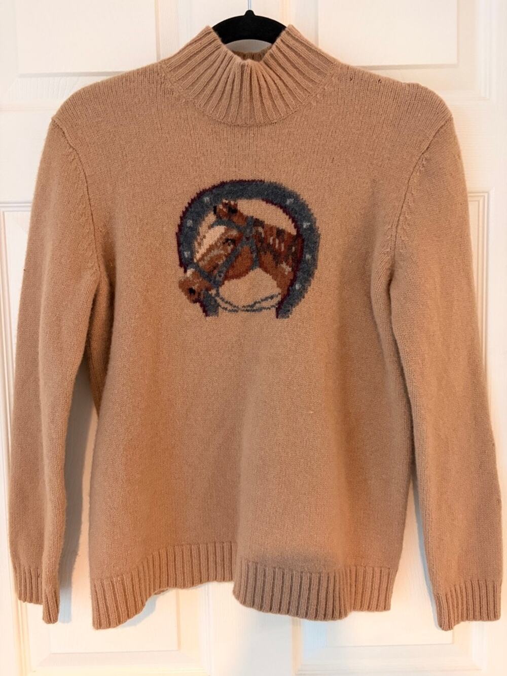 Vintage Ralph Lauren Lambswool Equestrian Horse Sweater sizeL